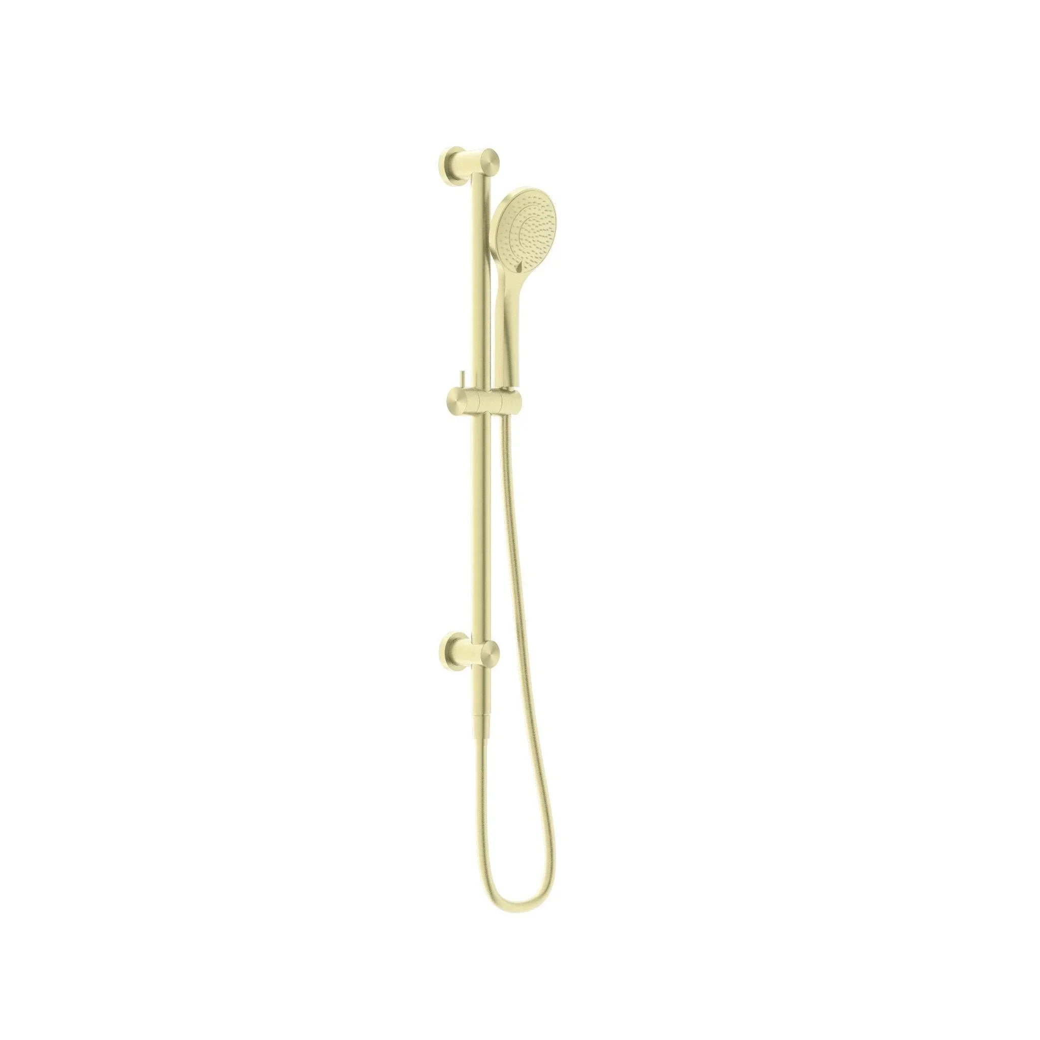 NERO MECCA SHOWER RAIL WITH AIR SHOWER BRUSHED GOLD - Ideal Bathroom CentreNR221905aBG