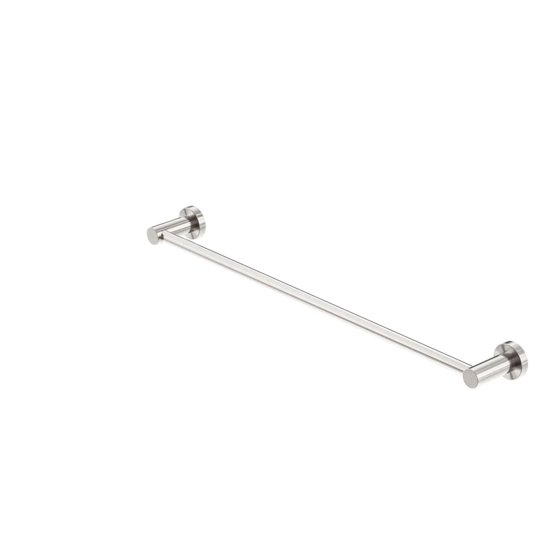 NERO MECCA SINGLE TOWEL RAIL 600MM BRUSHED NICKEL - Ideal Bathroom CentreNR1924BN