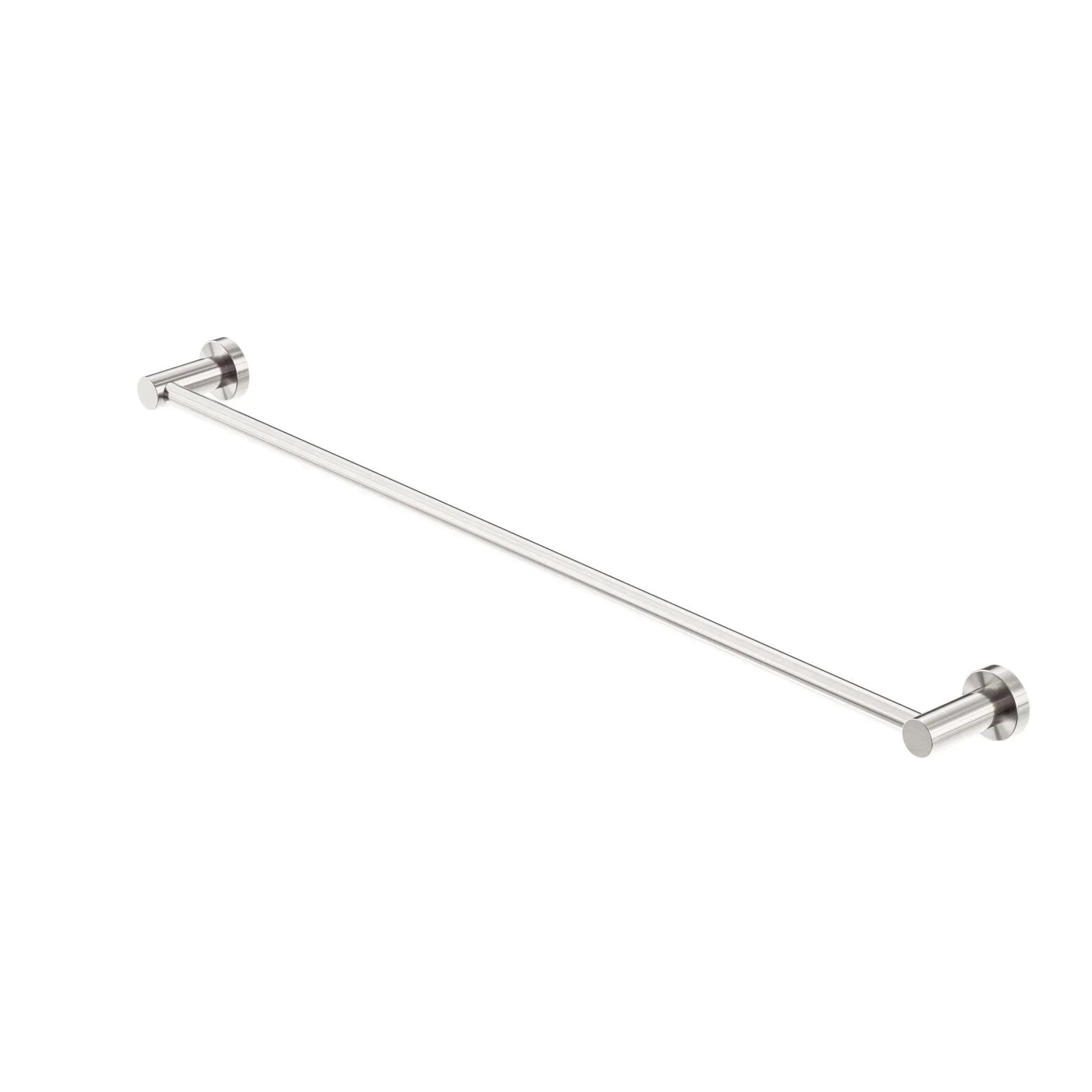 NERO MECCA SINGLE TOWEL RAIL 800MM BRUSHED NICKEL - Ideal Bathroom CentreNR1930BN