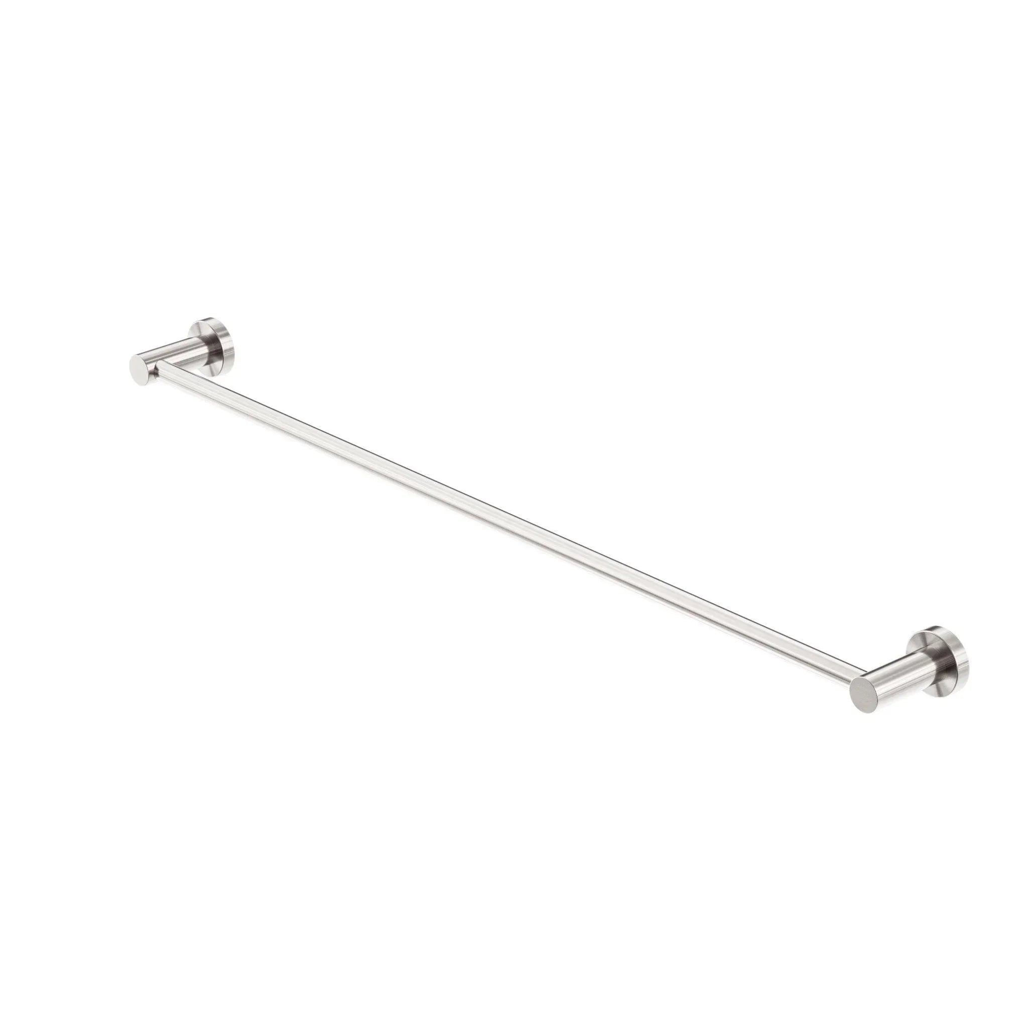 NERO MECCA SINGLE TOWEL RAIL 800MM BRUSHED NICKEL - Ideal Bathroom CentreNR1930BN