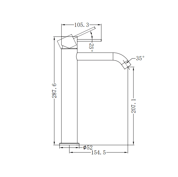 NERO MECCA TALL BASIN MIXER BRUSHED NICKEL - Ideal Bathroom CentreNR221901aBN