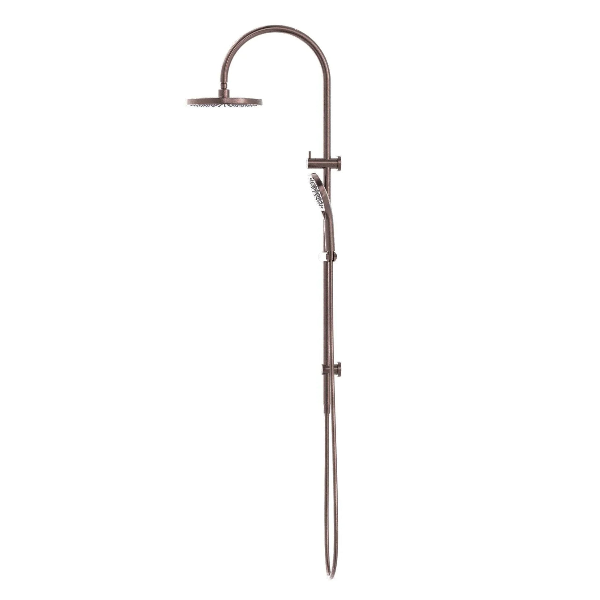 NERO MECCA TWIN SHOWER BRUSHED BRONZE - Ideal Bathroom CentreNR221905eBZ