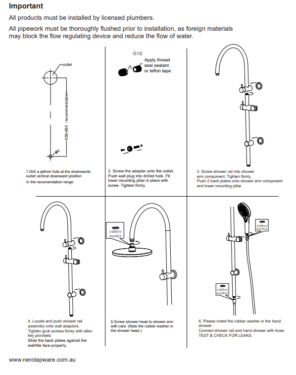 NERO MECCA TWIN SHOWER BRUSHED BRONZE - Ideal Bathroom CentreNR221905eBZ