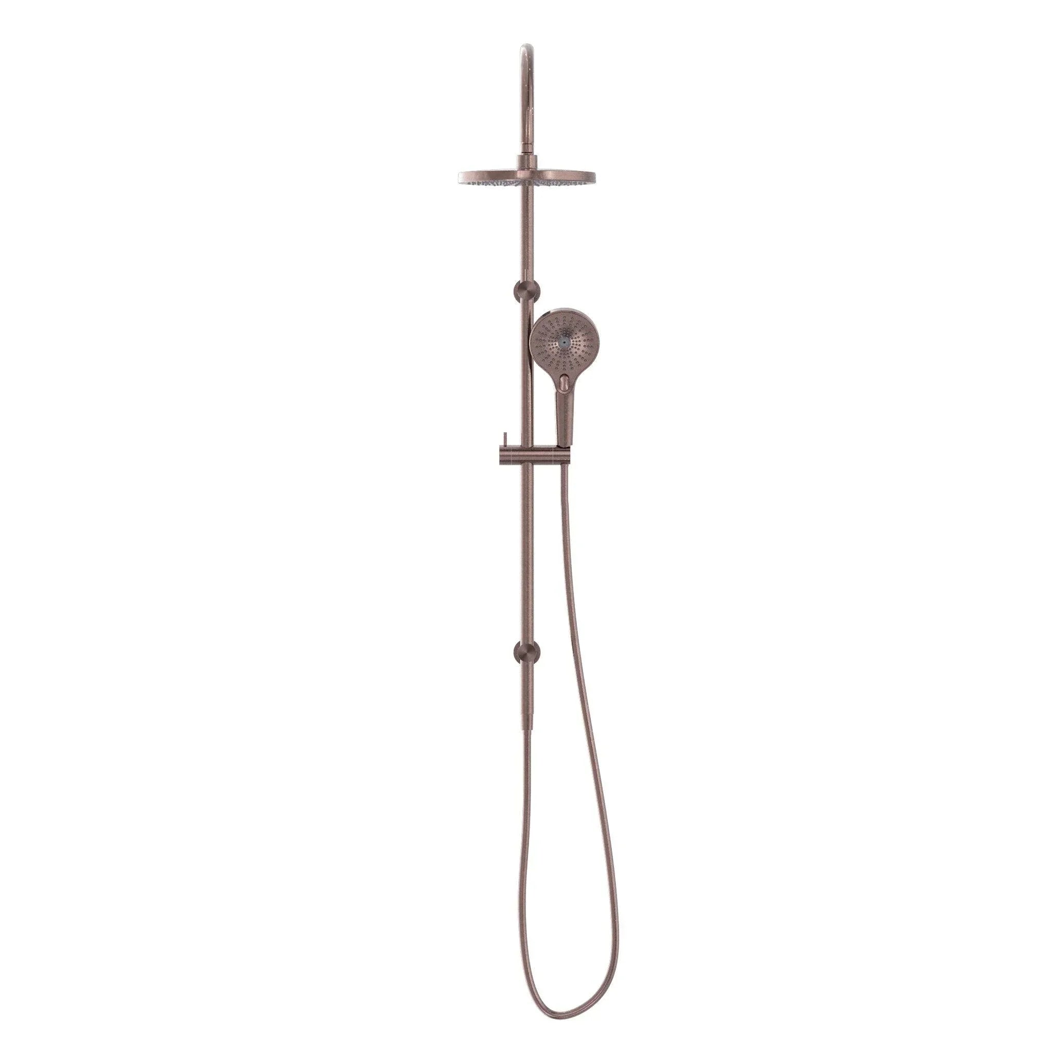NERO MECCA TWIN SHOWER BRUSHED BRONZE - Ideal Bathroom CentreNR221905eBZ