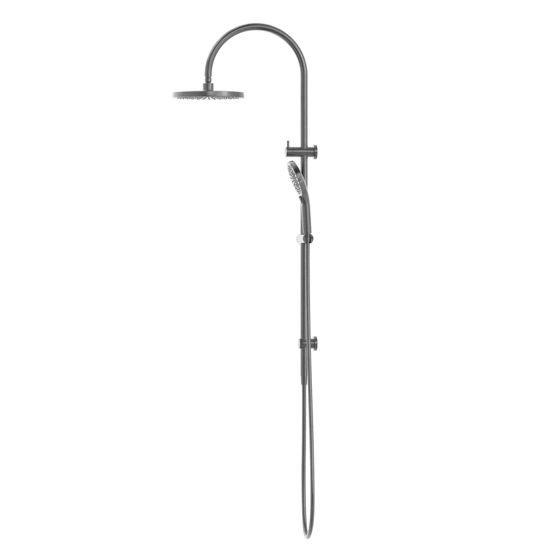 NERO MECCA TWIN SHOWER GUN METAL - Ideal Bathroom CentreNR221905eGM
