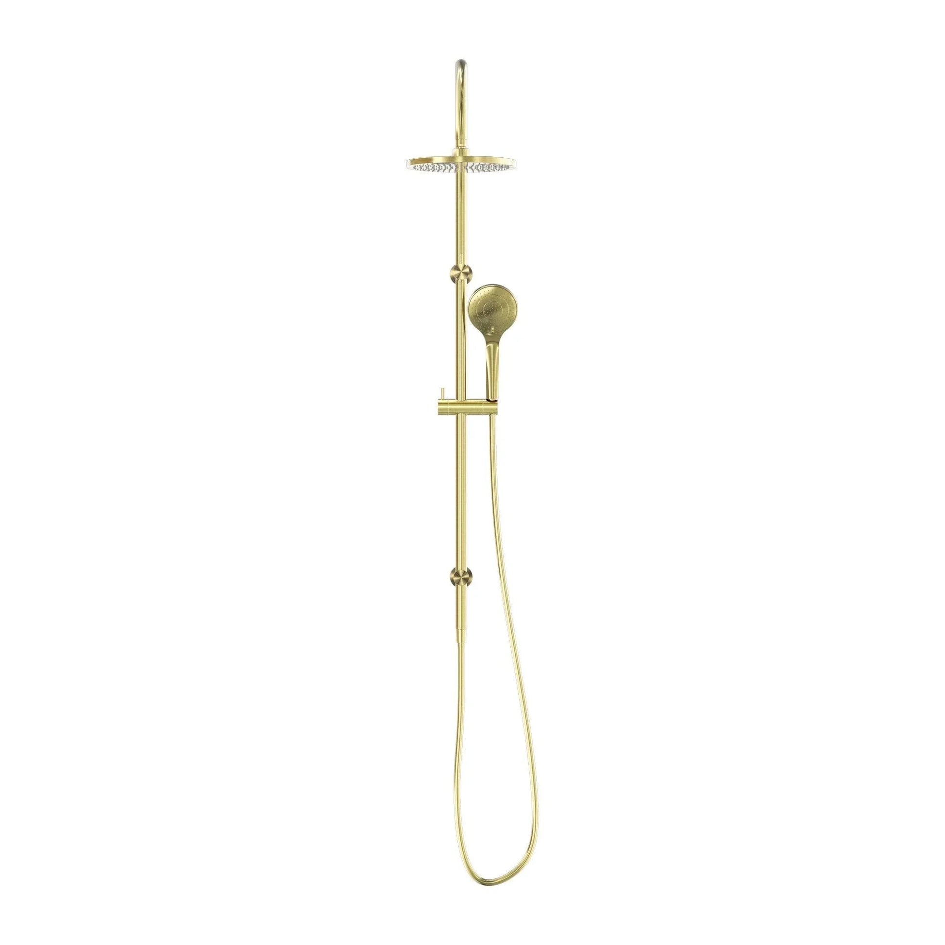NERO MECCA TWIN SHOWER WITH AIR SHOWER BRUSHED GOLD - Ideal Bathroom CentreNR221905bBG