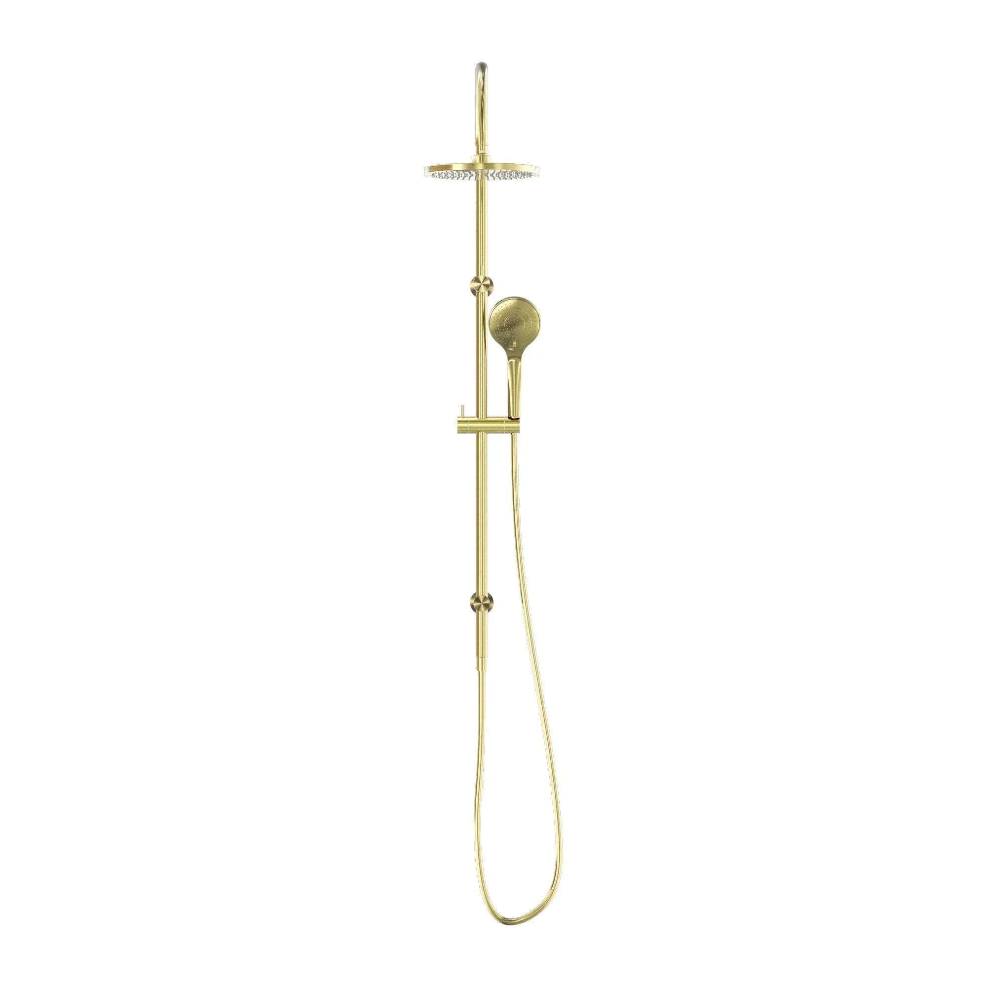 NERO MECCA TWIN SHOWER WITH AIR SHOWER BRUSHED GOLD - Ideal Bathroom CentreNR221905bBG