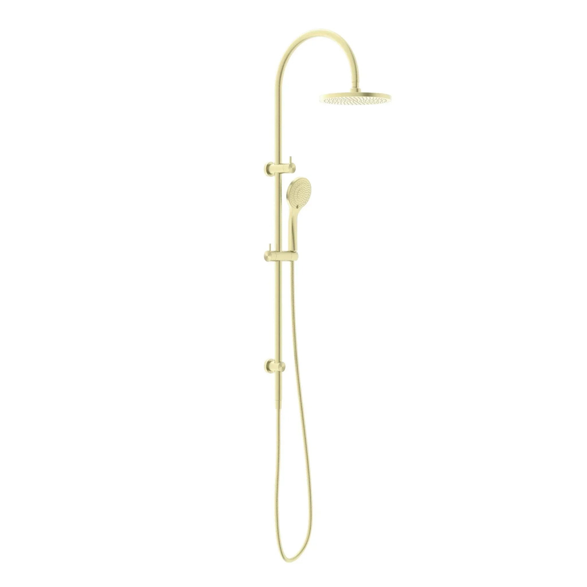 NERO MECCA TWIN SHOWER WITH AIR SHOWER BRUSHED GOLD - Ideal Bathroom CentreNR221905bBG