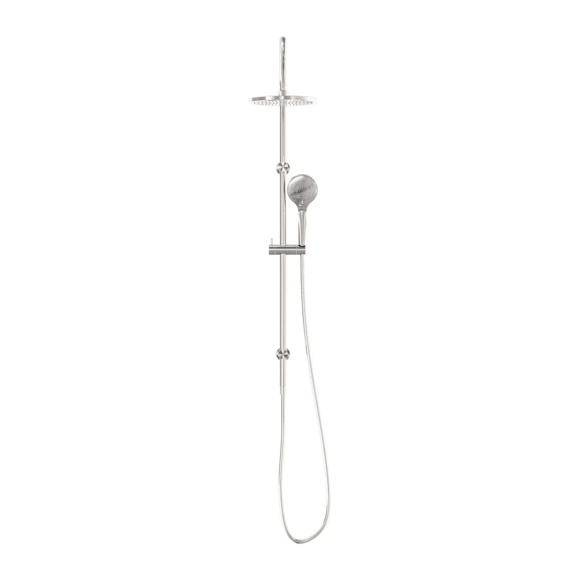 NERO MECCA TWIN SHOWER WITH AIR SHOWER BRUSHED NICKEL - Ideal Bathroom CentreNR221905bBN