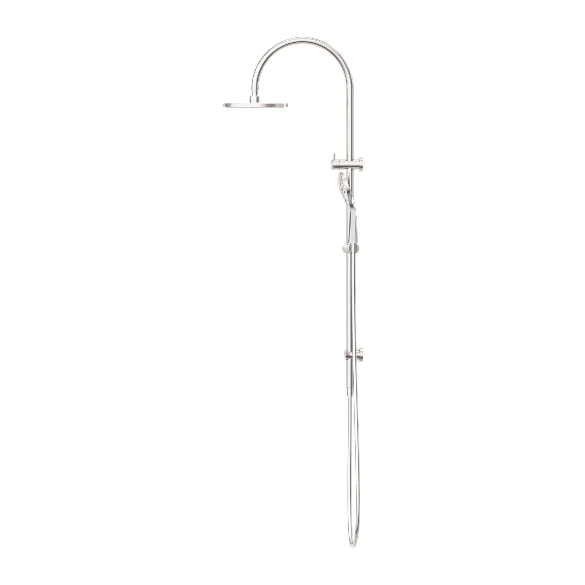 NERO MECCA TWIN SHOWER WITH AIR SHOWER BRUSHED NICKEL - Ideal Bathroom CentreNR221905bBN