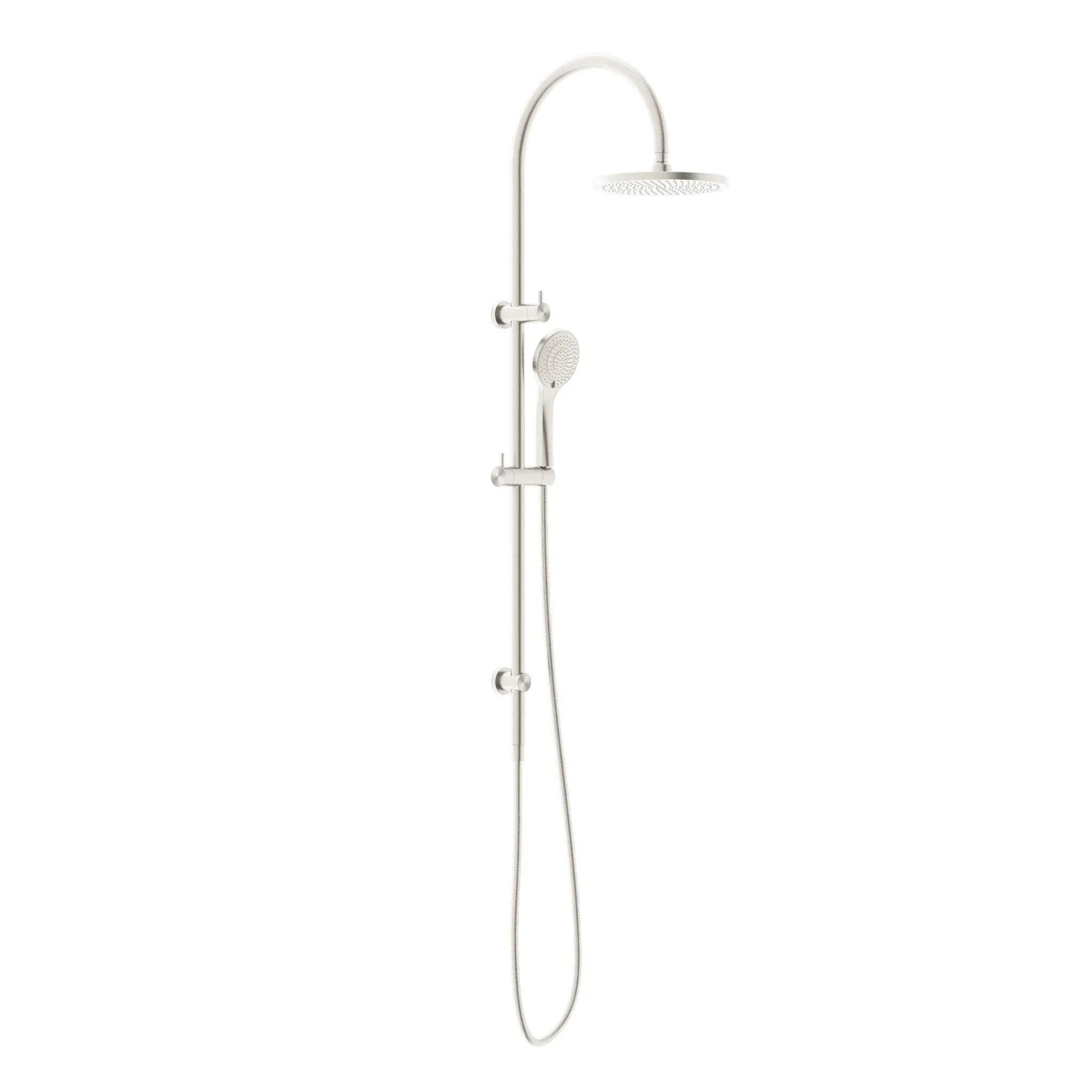 NERO MECCA TWIN SHOWER WITH AIR SHOWER BRUSHED NICKEL - Ideal Bathroom CentreNR221905bBN