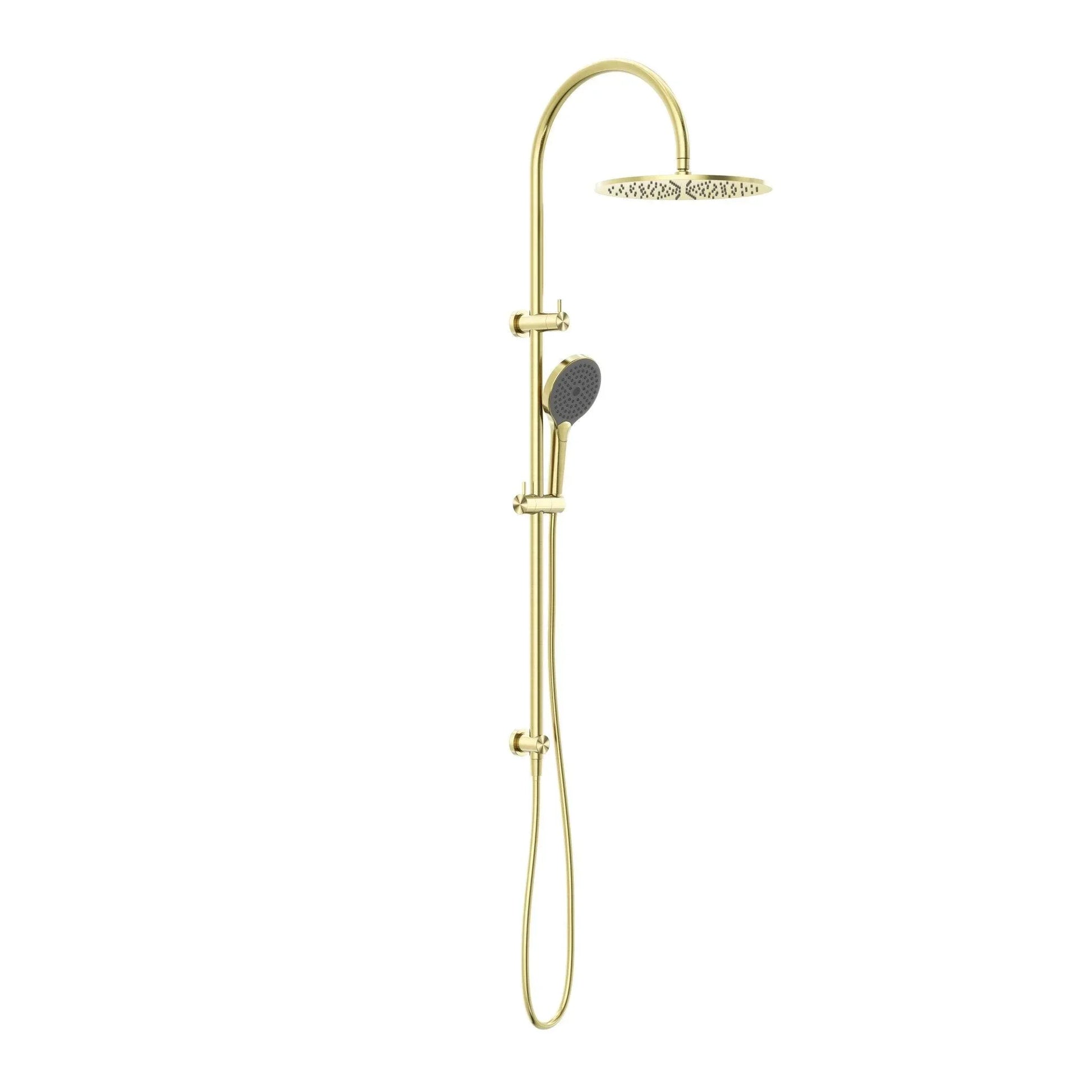 NERO MECCA TWIN SHOWER WITH AIR SHOWER II BRUSHED GOLD - Ideal Bathroom CentreNR221905HBG