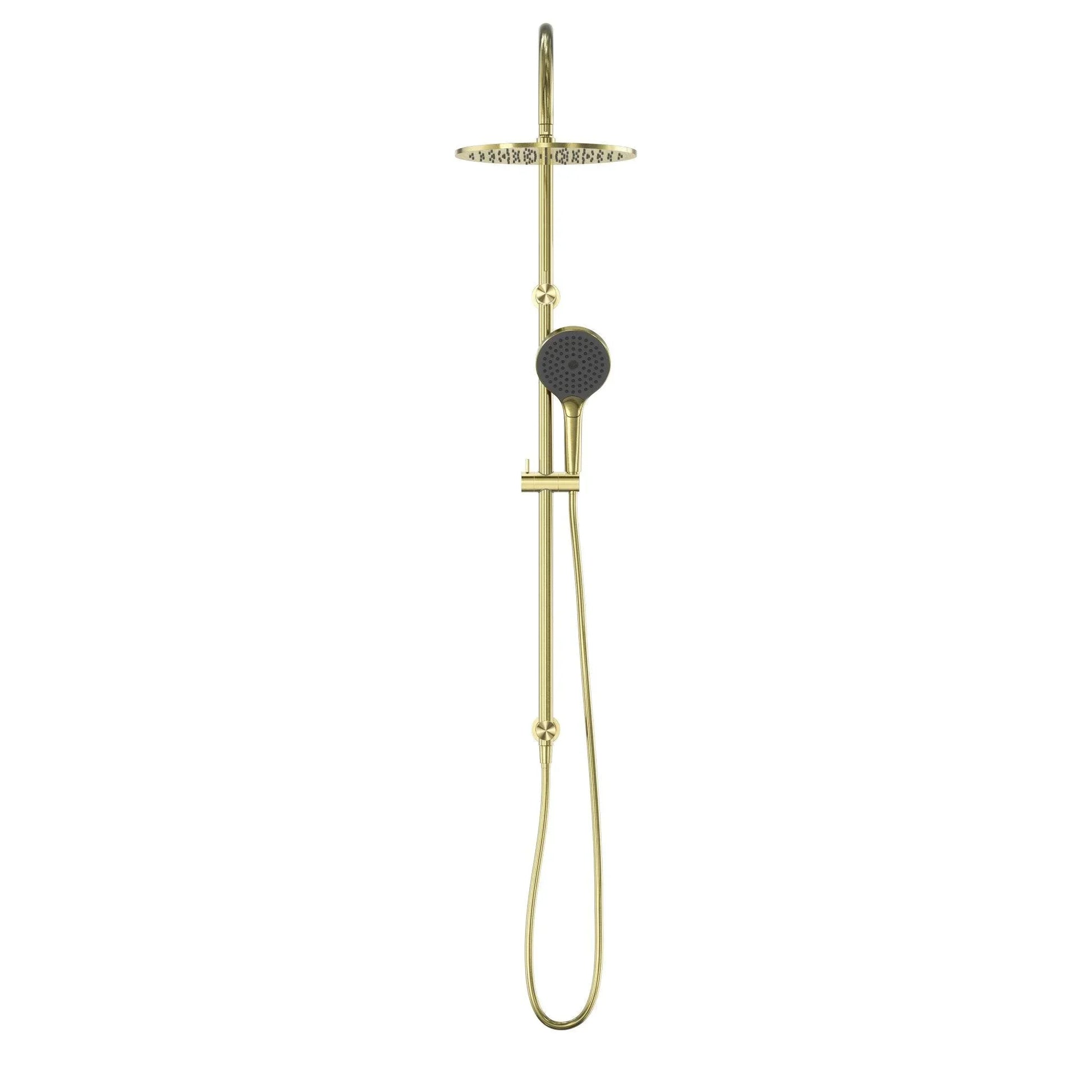 NERO MECCA TWIN SHOWER WITH AIR SHOWER II BRUSHED GOLD - Ideal Bathroom CentreNR221905HBG