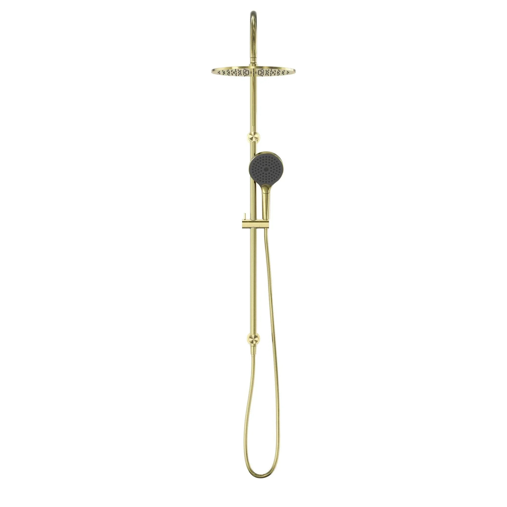 NERO MECCA TWIN SHOWER WITH AIR SHOWER II BRUSHED GOLD - Ideal Bathroom CentreNR221905HBG