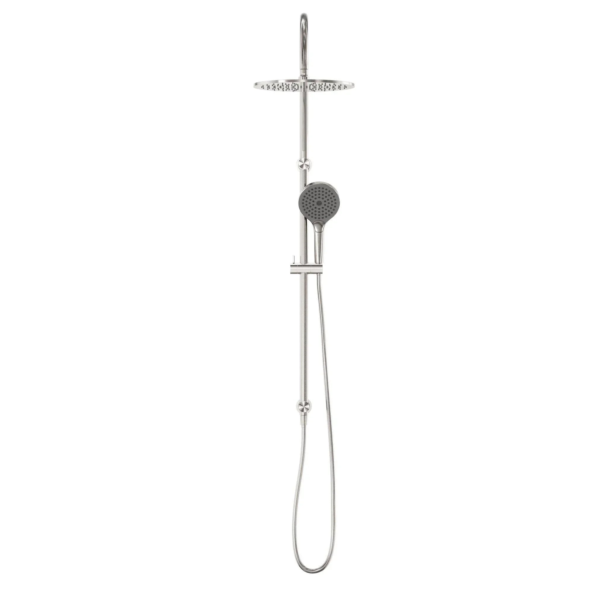 NERO MECCA TWIN SHOWER WITH AIR SHOWER II BRUSHED NICKEL - Ideal Bathroom CentreNR221905HBN