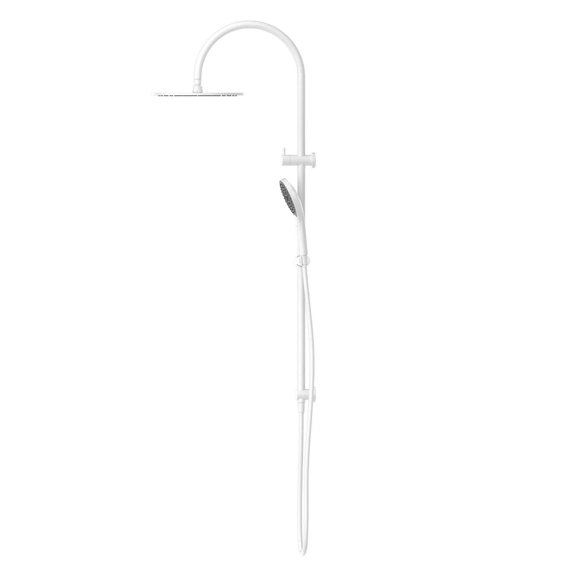 NERO MECCA TWIN SHOWER WITH AIR SHOWER II MATTE WHITE - Ideal Bathroom CentreNR221905HMW