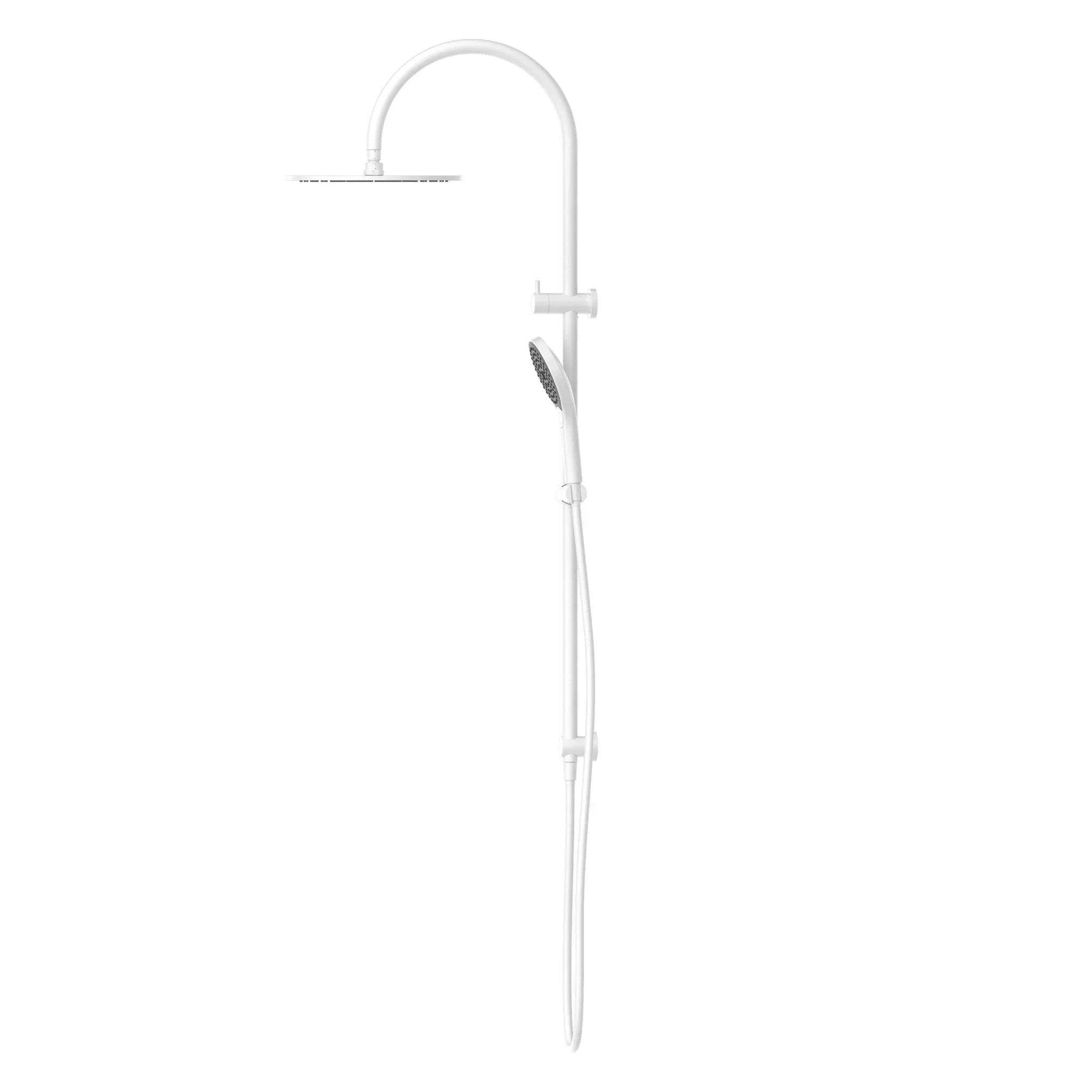 NERO MECCA TWIN SHOWER WITH AIR SHOWER II MATTE WHITE - Ideal Bathroom CentreNR221905HMW