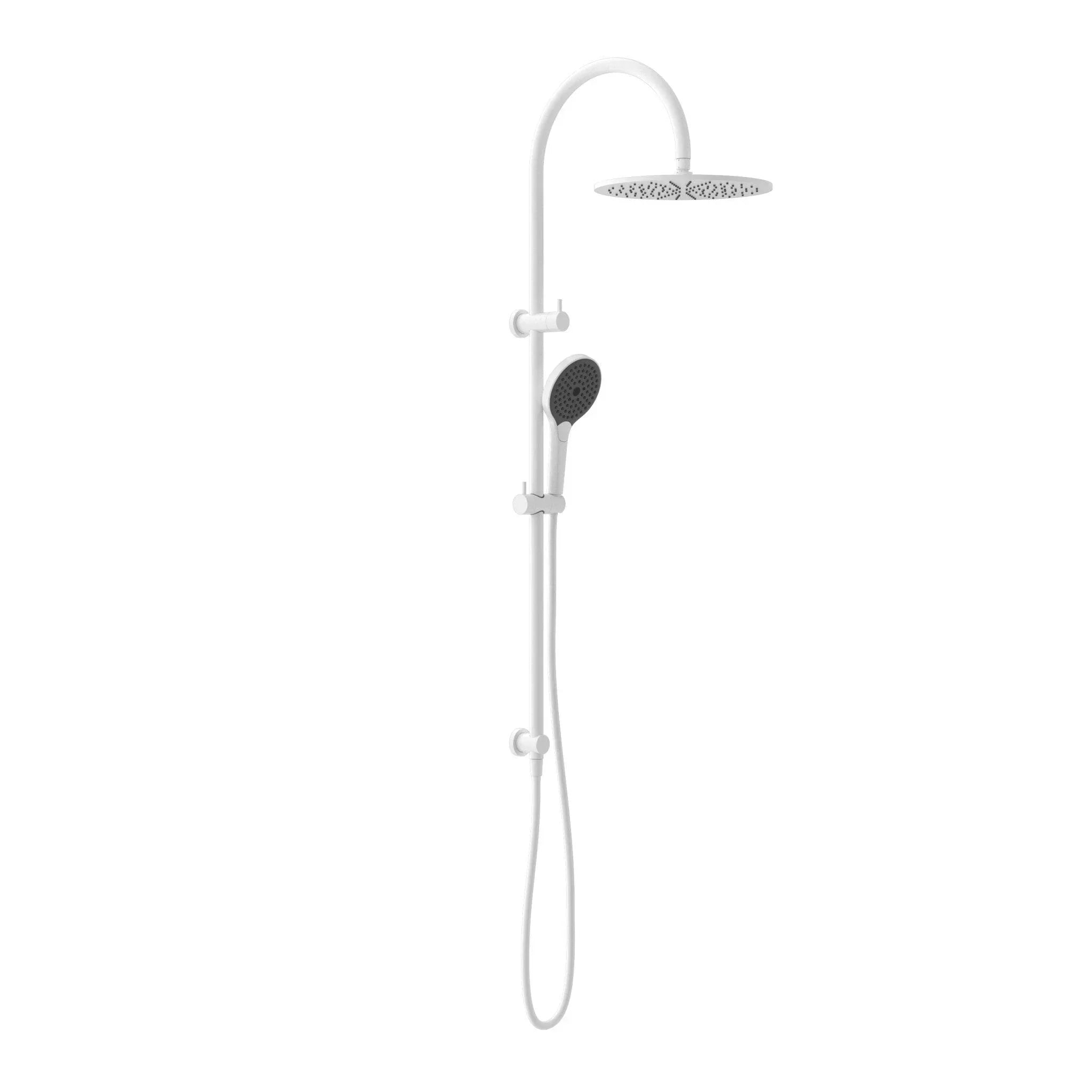 NERO MECCA TWIN SHOWER WITH AIR SHOWER II MATTE WHITE - Ideal Bathroom CentreNR221905HMW