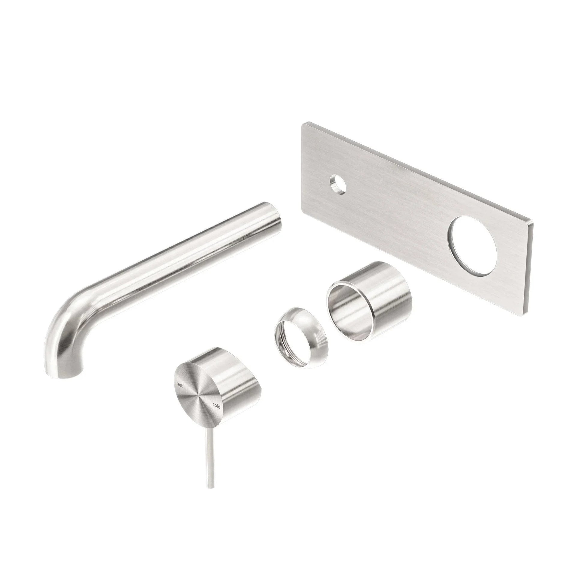 NERO MECCA WALL BASIN/BATH MIXER 260MM TRIM KITS ONLY BRUSHED NICKEL - Ideal Bathroom CentreNR221910A260TBN