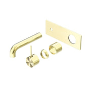 NERO MECCA WALL BASIN/BATH MIXER HANDLE UP 120MM TRIM KITS ONLY BRUSHED GOLD - Ideal Bathroom CentreNR221910B120TBG
