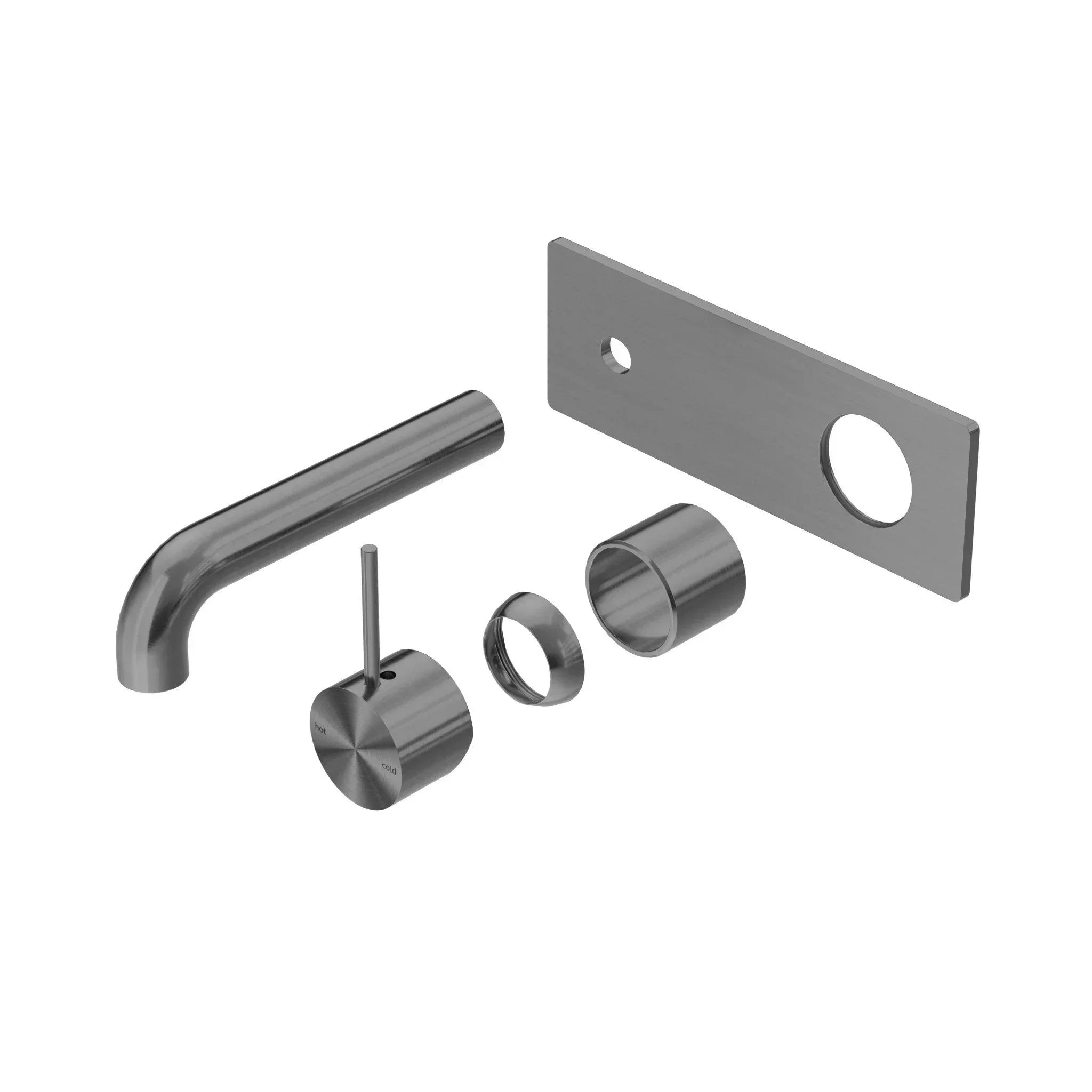 NERO MECCA WALL BASIN/BATH MIXER HANDLE UP 120MM TRIM KITS ONLY GUN METAL - Ideal Bathroom CentreNR221910B120TGM