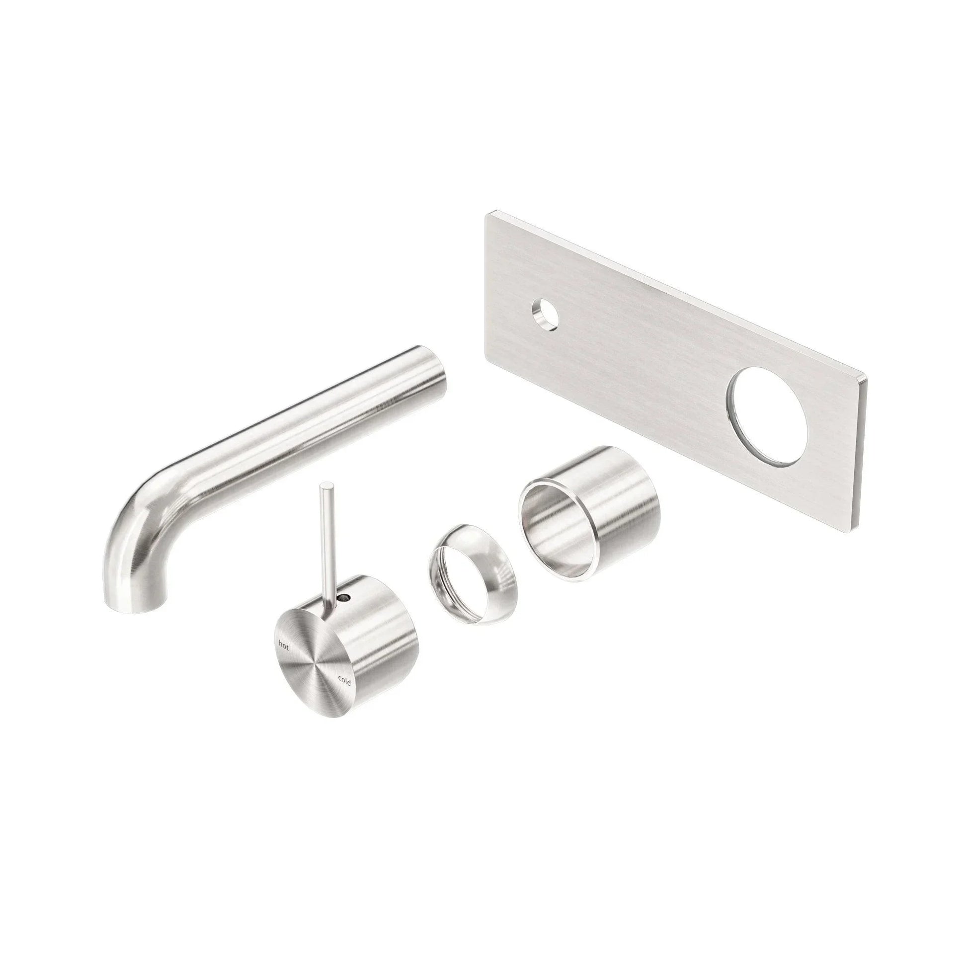 NERO MECCA WALL BASIN/BATH MIXER HANDLE UP 160MM TRIM KITS ONLY BRUSHED NICKEL - Ideal Bathroom CentreNR221910B160TBN