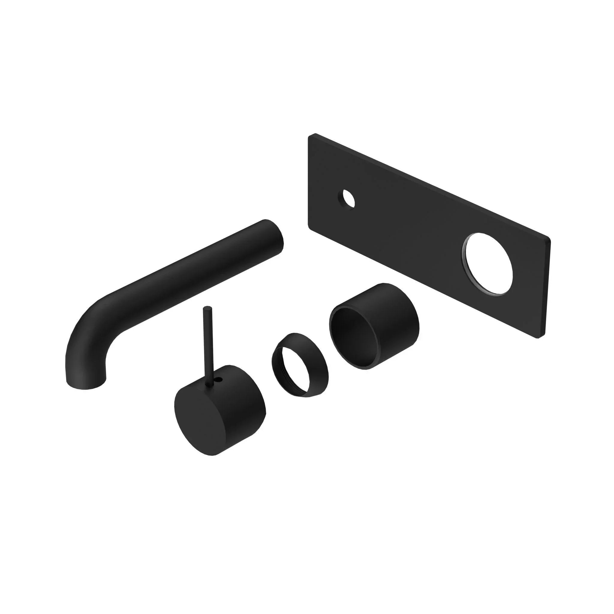 NERO MECCA WALL BASIN/BATH MIXER HANDLE UP 160MM TRIM KITS ONLY MATTE BLACK - Ideal Bathroom CentreNR221910B160TMB