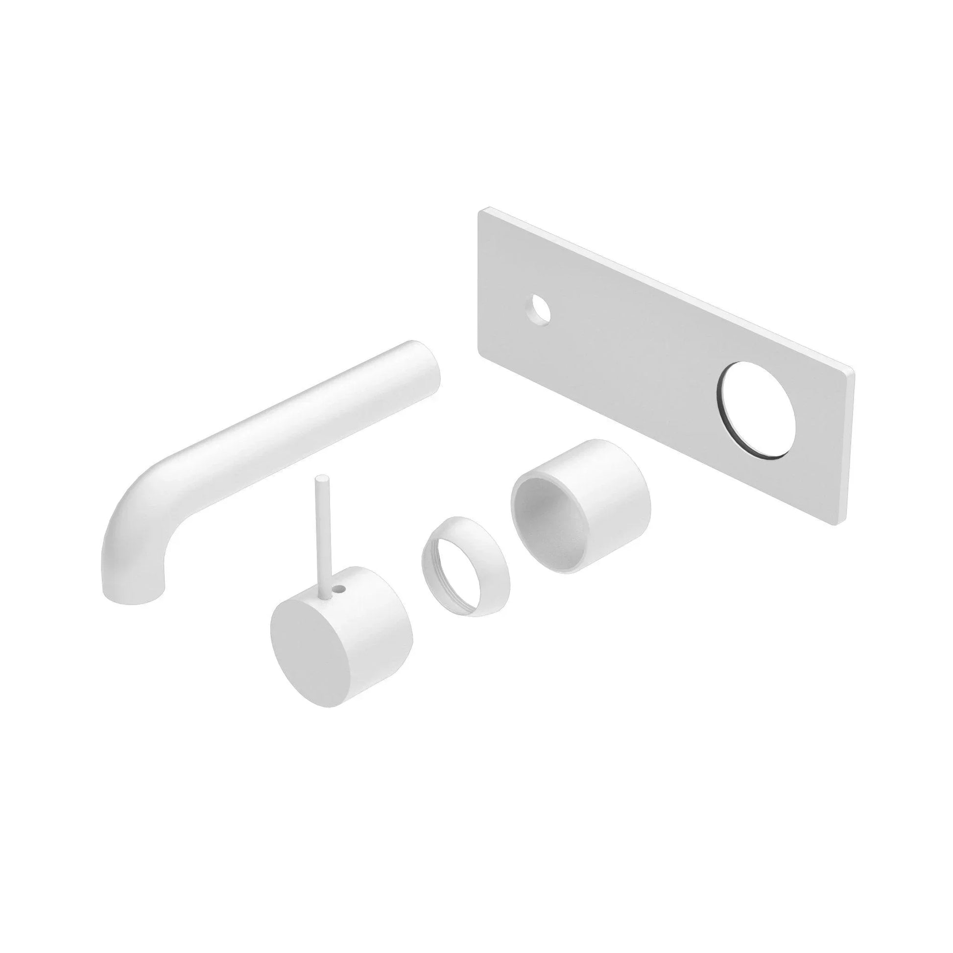 NERO MECCA WALL BASIN/BATH MIXER HANDLE UP 160MM TRIM KITS ONLY MATTE WHITE - Ideal Bathroom CentreNR221910B160TMW