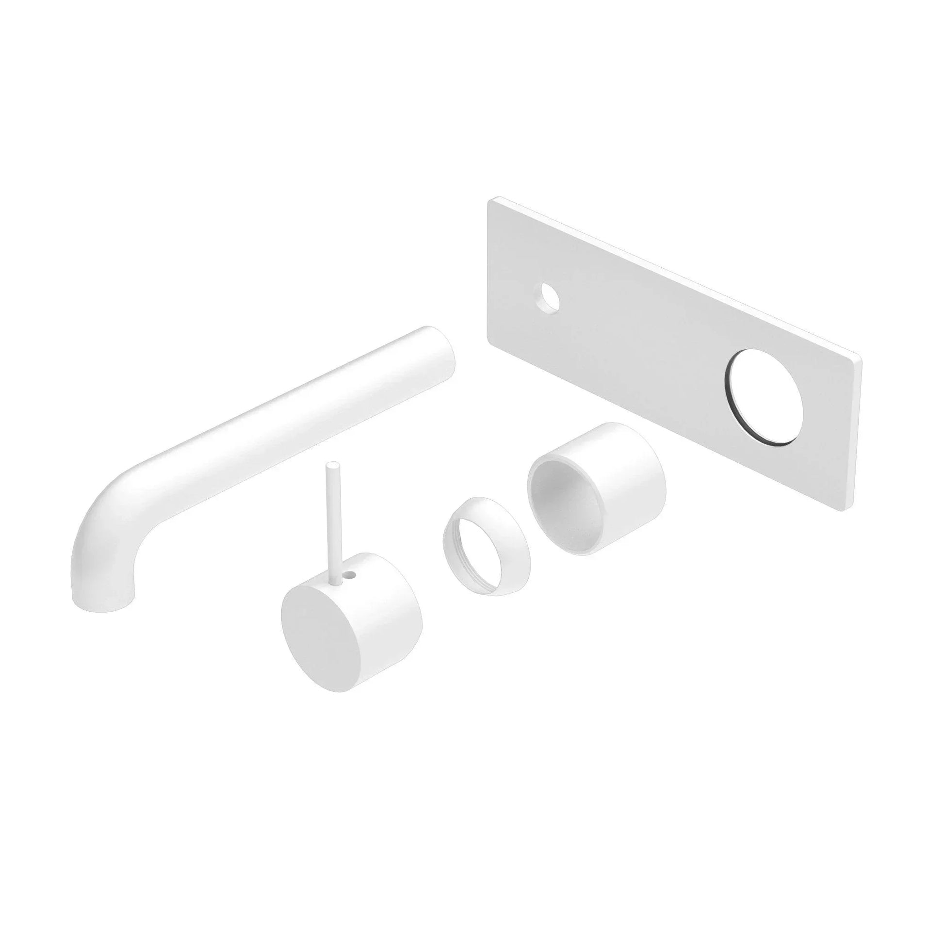 NERO MECCA WALL BASIN/BATH MIXER HANDLE UP 185MM TRIM KITS ONLY MATTE WHITE - Ideal Bathroom CentreNR221910B185TMW