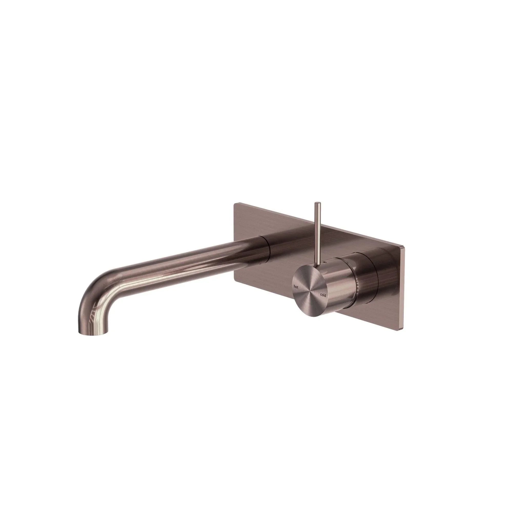NERO MECCA WALL BASIN/BATH MIXER HANDLE UP 230MM BRUSHED BRONZE - Ideal Bathroom CentreNR221910B230BZ