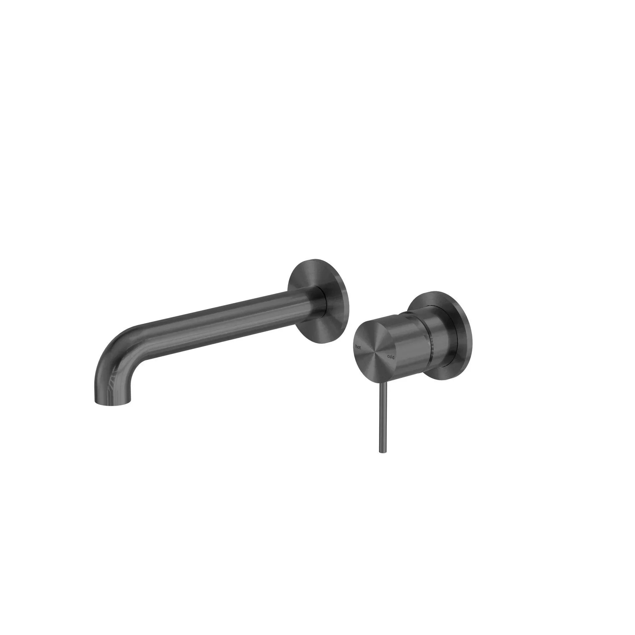 NERO MECCA WALL BASIN/BATH MIXER SEPARATE BACK PLATE 260MM GUN METAL - Ideal Bathroom CentreNR221910C260GM