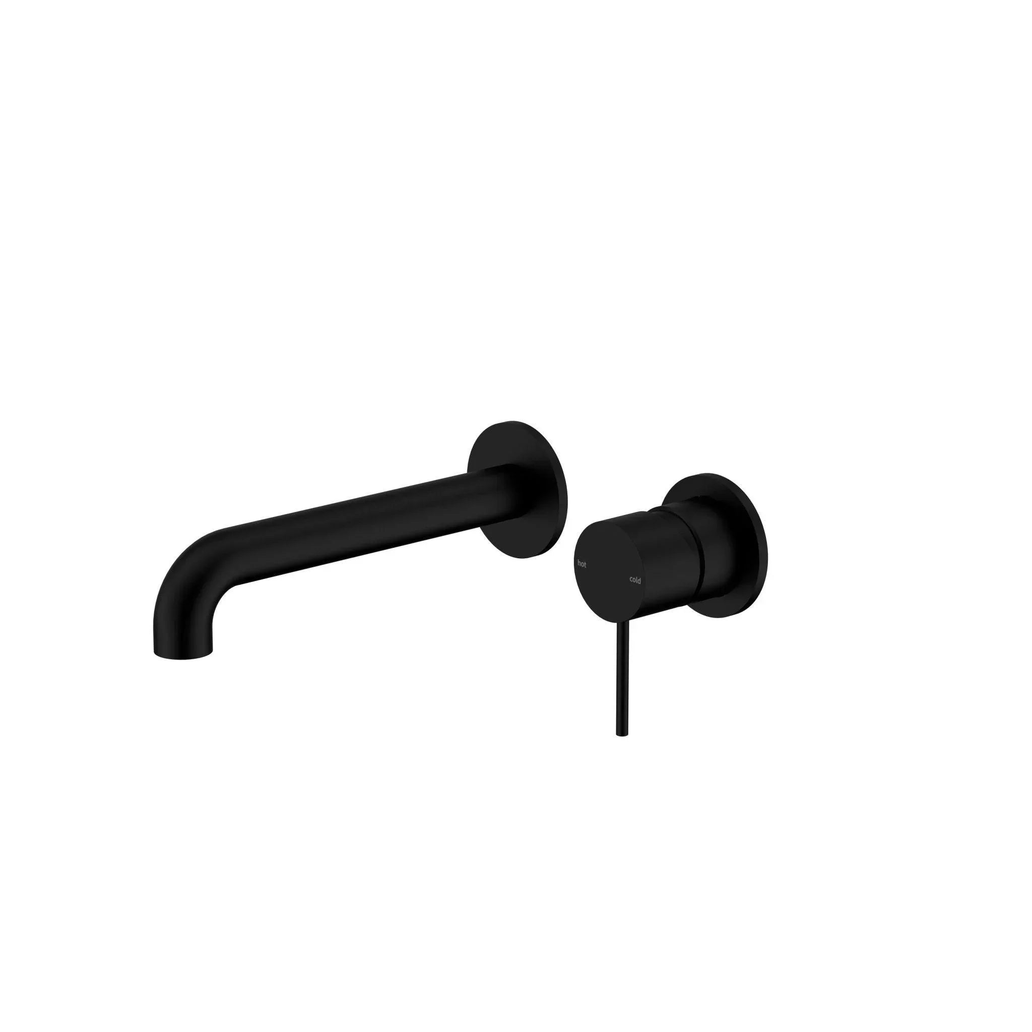 NERO MECCA WALL BASIN/BATH MIXER SEPARATE BACK PLATE 260MM MATTE BLACK - Ideal Bathroom CentreNR221910C260MB
