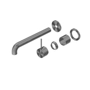 NERO MECCA WALL BASIN/BATH MIXER SEPARATE BACK PLATE HANDLE UP 260MM TRIM KITS ONLY GUN METAL - Ideal Bathroom CentreNR221910D260TGM