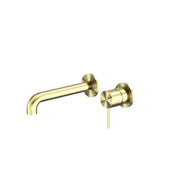 NERO MECCA WALL BASIN/BATH MIXER SEPARETE BACK PLATE 185MM BRUSHED GOLD - Ideal Bathroom CentreNR221910C185BG
