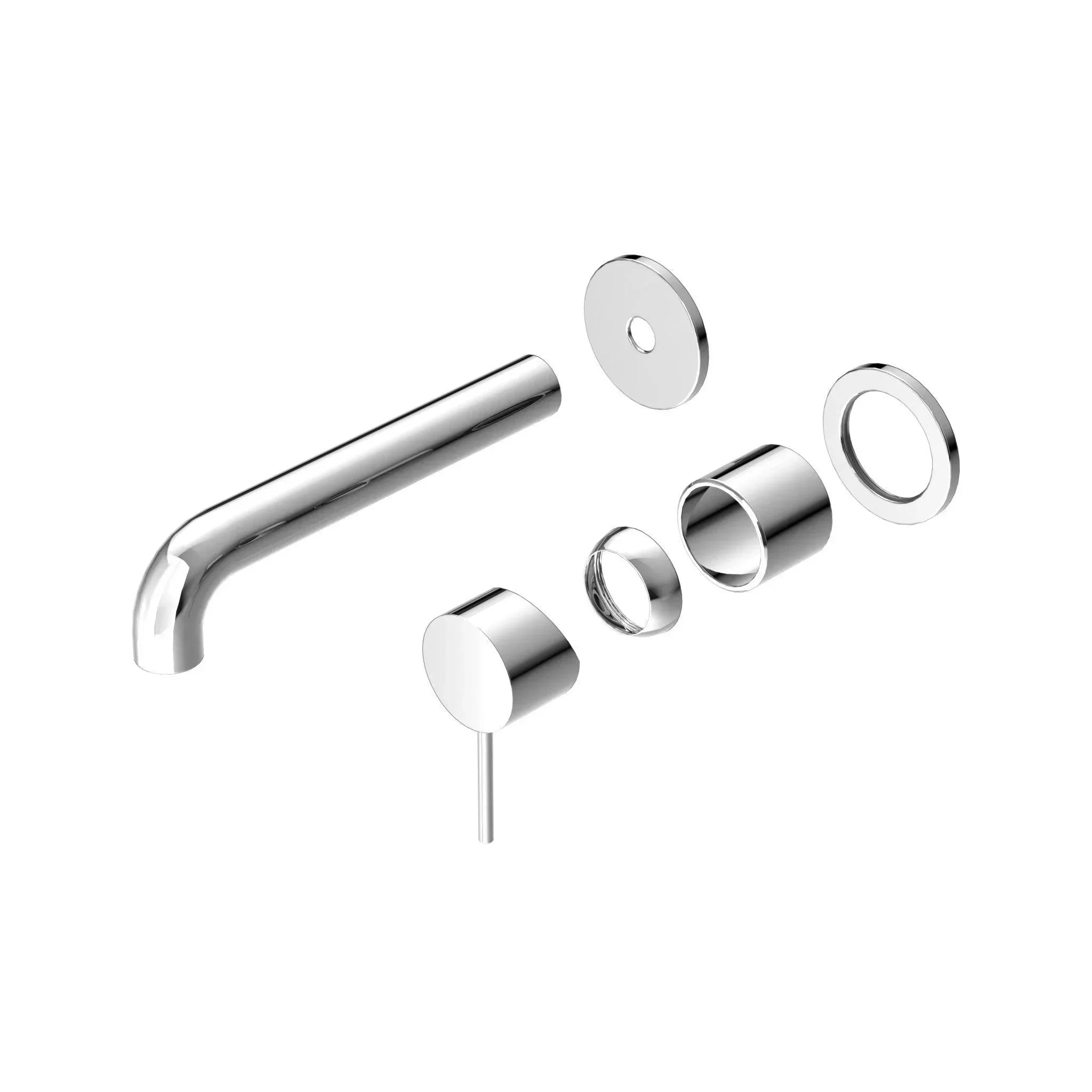 NERO MECCA WALL BASIN/BATH MIXER SEPARETE BACK PLATE 185MM TRIM KITS ONLY CHROME - Ideal Bathroom CentreNR221910C185TCH
