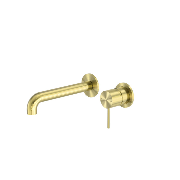 NERO MECCA WALL BASIN/BATH MIXER SEPARETE BACK PLATE 230MM BRUSHED GOLD - Ideal Bathroom CentreNR221910C230BG