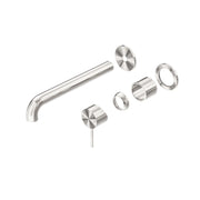 NERO MECCA WALL BASIN/BATH MIXER SEPARETE BACK PLATE 230MM TRIM KITS ONLY BRUSHED NICKEL - Ideal Bathroom CentreNR221910C230TBN