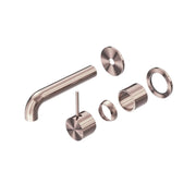 NERO MECCA WALL BASIN/BATH MIXER SEPARETE BACK PLATE HANDLE UP 160MM TRIM KITS ONLY BRUSHED BRONZE - Ideal Bathroom CentreNR221910D160TBZ