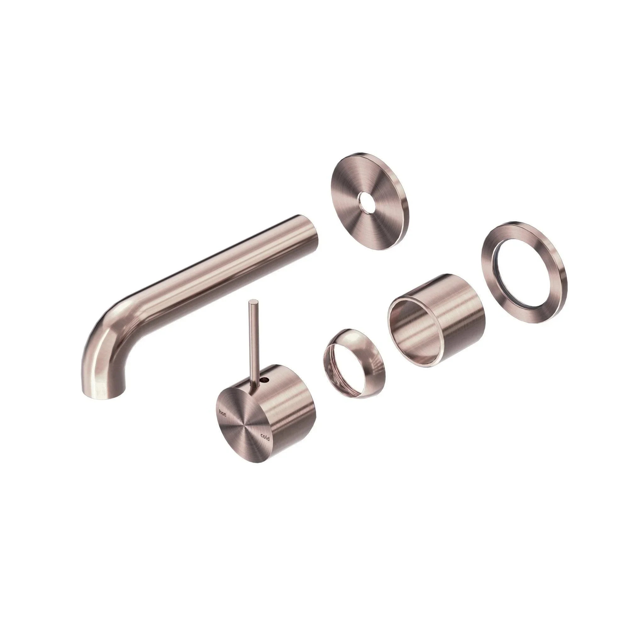NERO MECCA WALL BASIN/BATH MIXER SEPARETE BACK PLATE HANDLE UP 160MM TRIM KITS ONLY BRUSHED BRONZE - Ideal Bathroom CentreNR221910D160TBZ