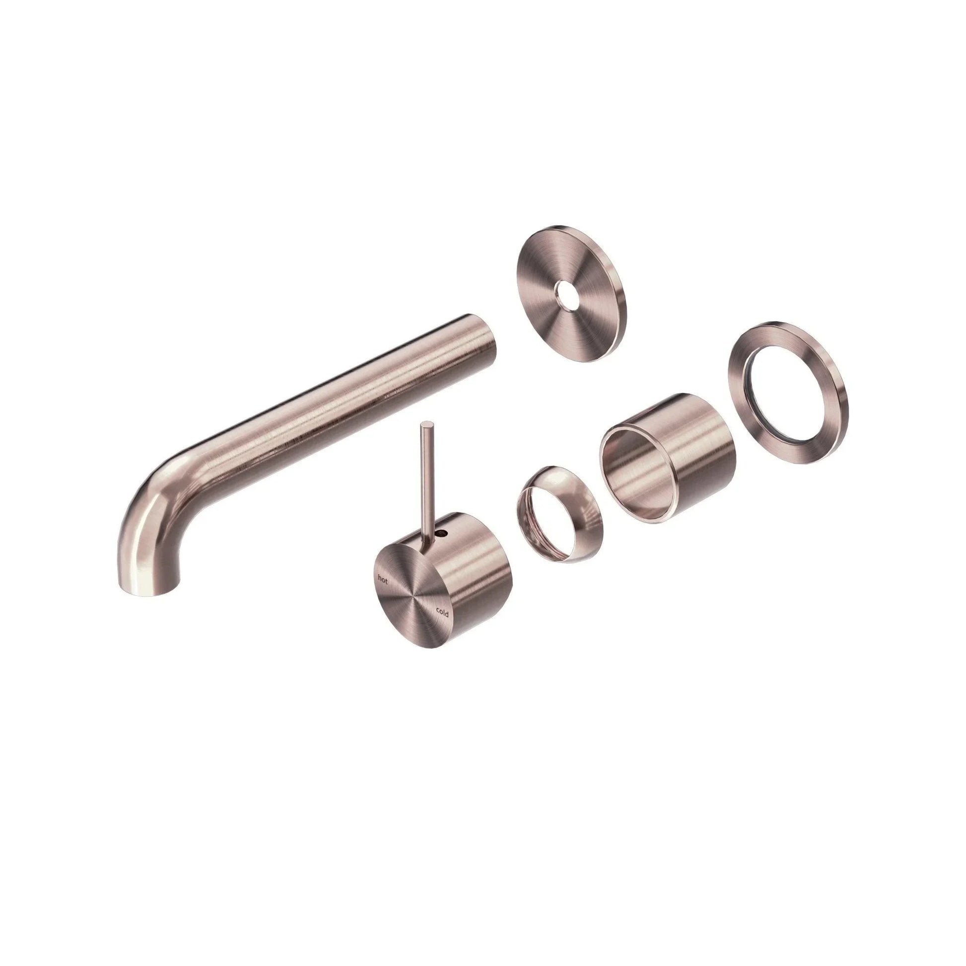 NERO MECCA WALL BASIN/BATH MIXER SEPARETE BACK PLATE HANDLE UP 185MM TRIM KITS ONLY BRUSHED BRONZE - Ideal Bathroom CentreNR221910D185TBZ