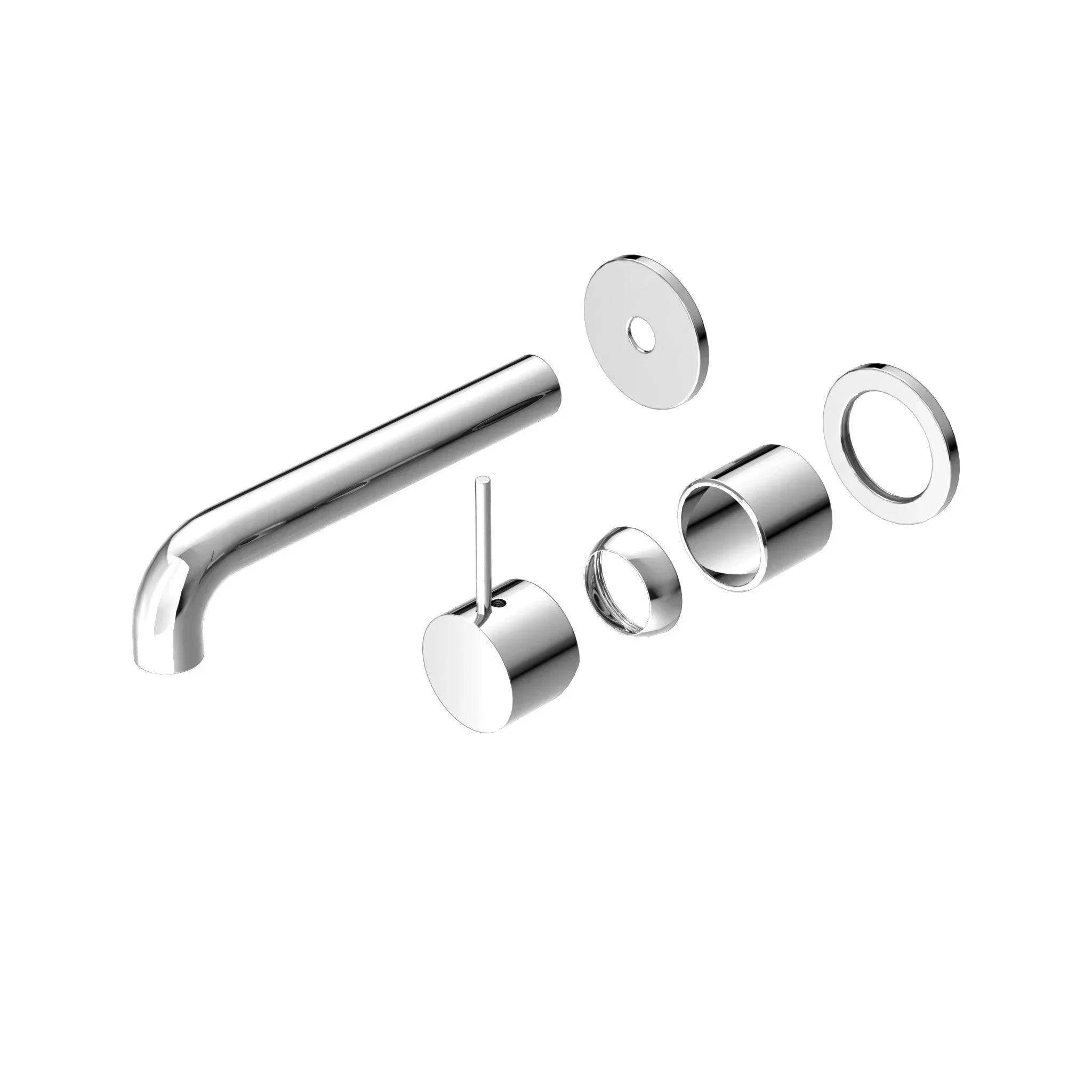 NERO MECCA WALL BASIN/BATH MIXER SEPARETE BACK PLATE HANDLE UP 185MM TRIM KITS ONLY CHROME - Ideal Bathroom CentreNR221910D185TCH