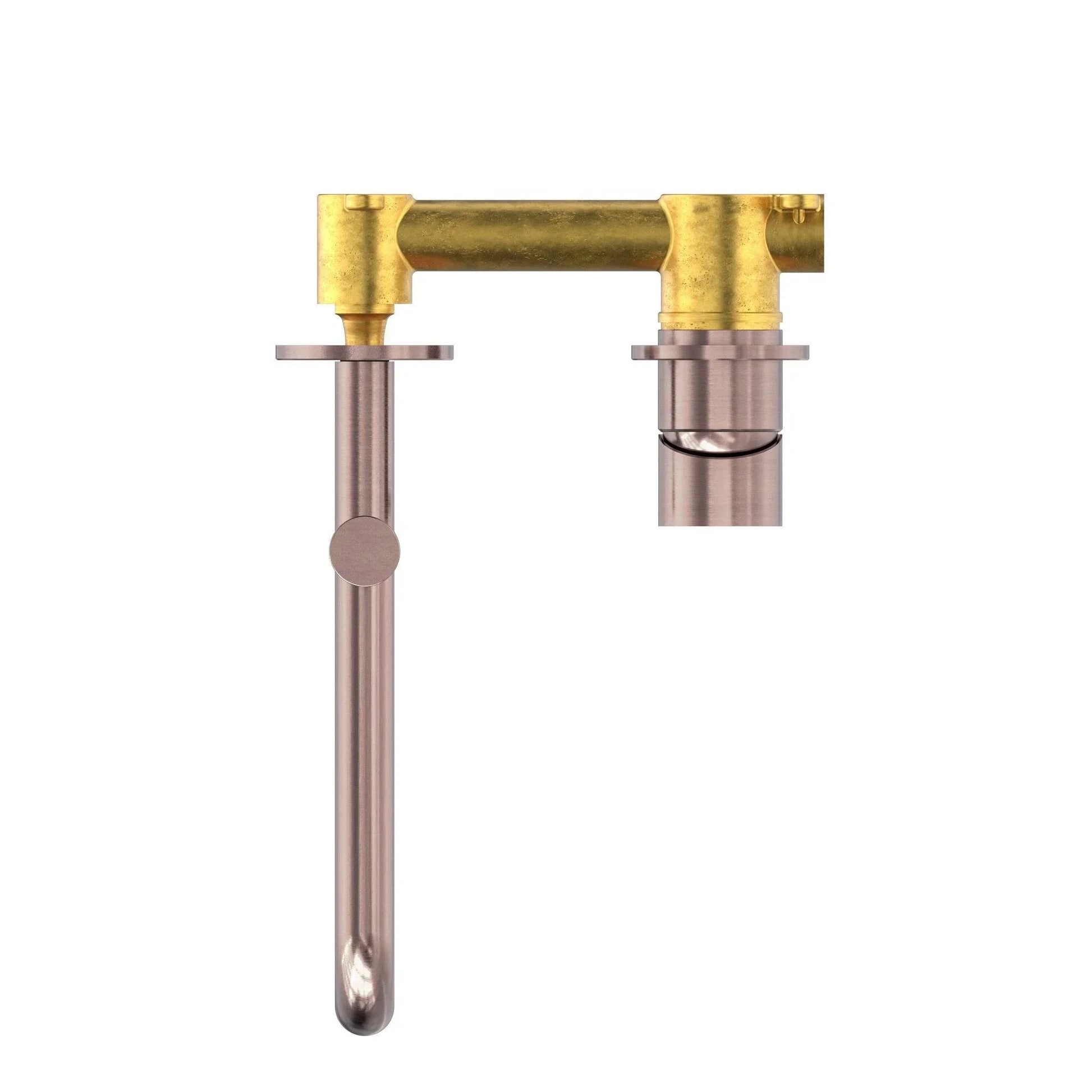 NERO MECCA WALL BASIN/BATH MIXER SWIVEL SPOUT 225MM BRUSHED BRONZE - Ideal Bathroom CentreNR221910RBZ