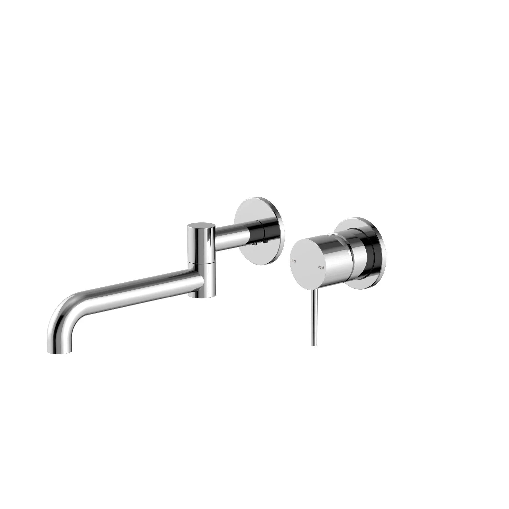 NERO MECCA WALL BASIN/BATH MIXER SWIVEL SPOUT 225MM CHROME - Ideal Bathroom CentreNR221910RCH