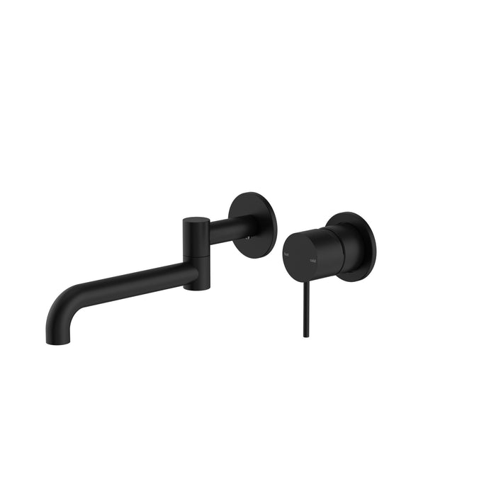 NERO MECCA WALL BASIN/BATH MIXER SWIVEL SPOUT 225MM MATTE BLACK - Ideal Bathroom CentreNR221910RMB