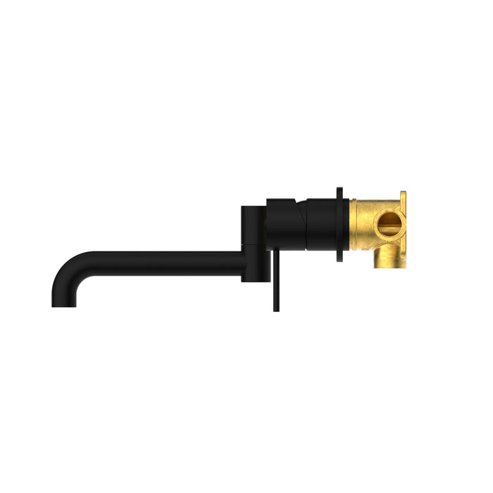 NERO MECCA WALL BASIN/BATH MIXER SWIVEL SPOUT 225MM MATTE BLACK - Ideal Bathroom CentreNR221910RMB