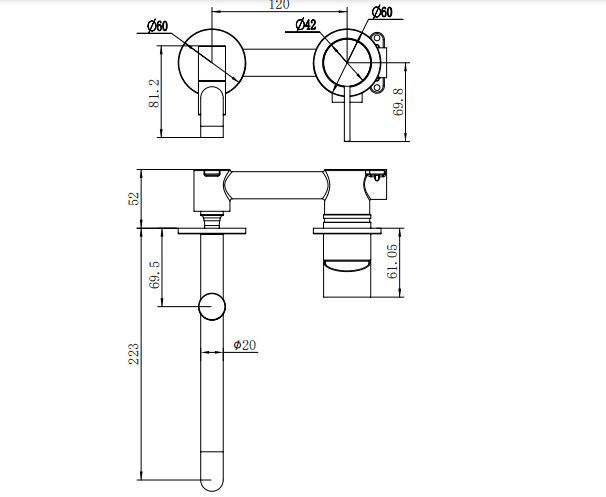 NERO MECCA WALL BASIN/BATH MIXER SWIVEL SPOUT 225MM MATTE WHITE - Ideal Bathroom CentreNR221910RMW