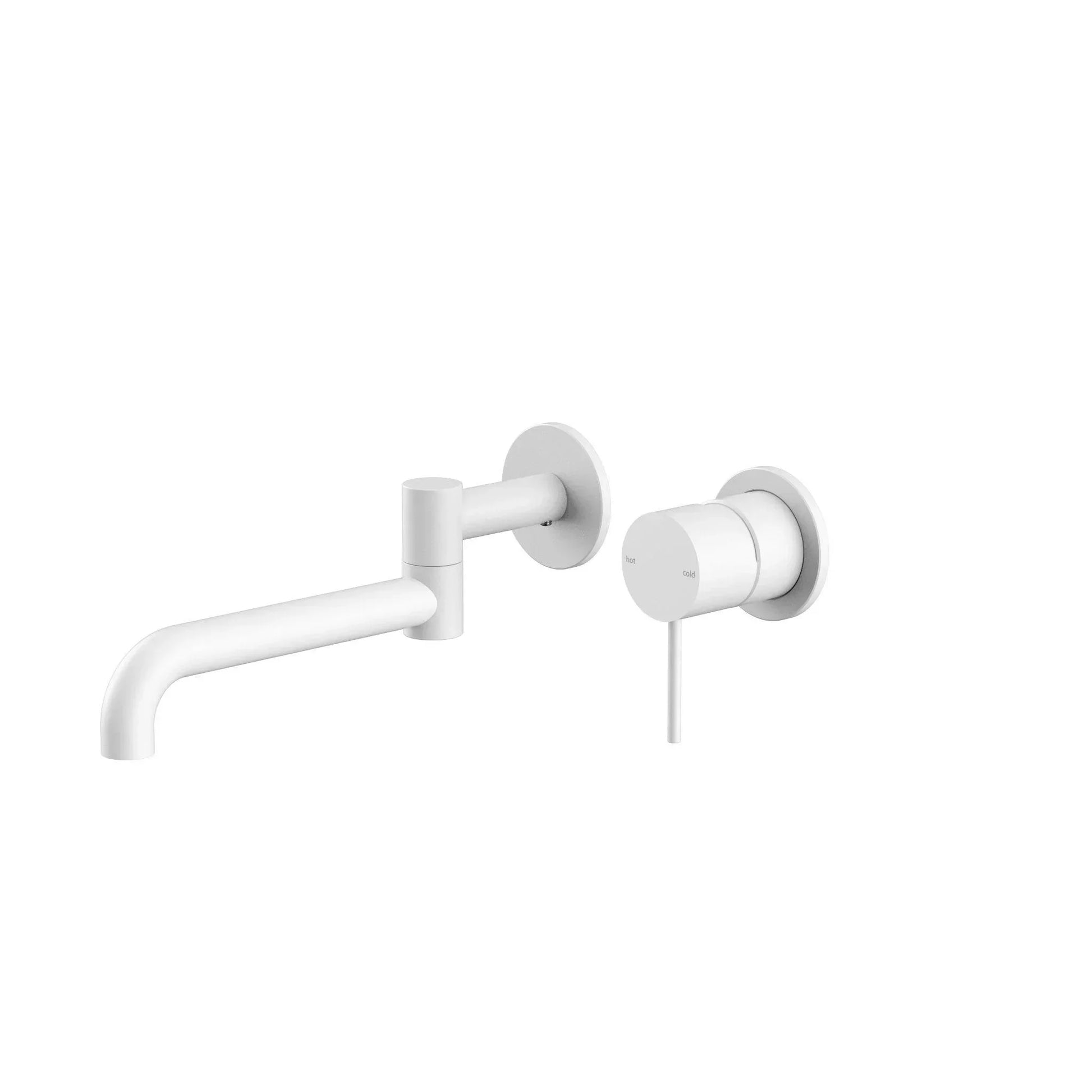 NERO MECCA WALL BASIN/BATH MIXER SWIVEL SPOUT 225MM MATTE WHITE - Ideal Bathroom CentreNR221910RMW