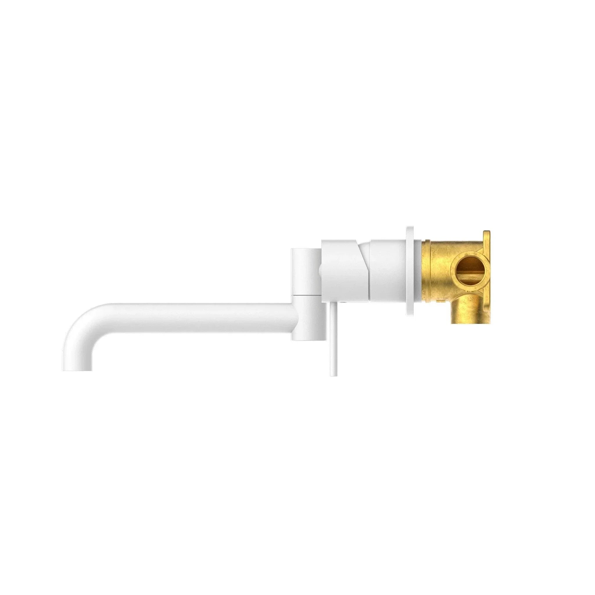 NERO MECCA WALL BASIN/BATH MIXER SWIVEL SPOUT 225MM MATTE WHITE - Ideal Bathroom CentreNR221910RMW