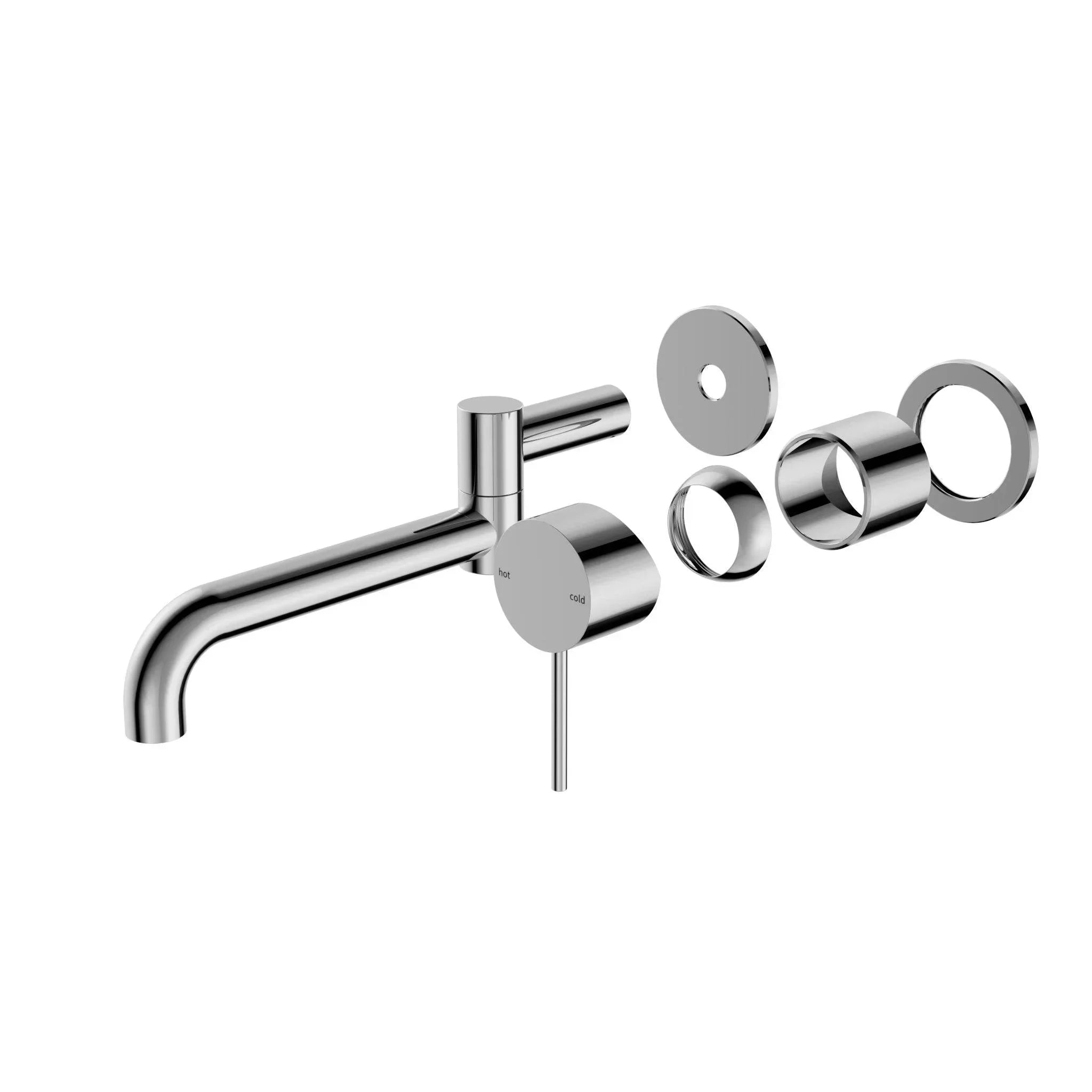 NERO MECCA WALL BASIN/BATH MIXER SWIVEL SPOUT 225MM TRIM KITS ONLY CHROME - Ideal Bathroom CentreNR221910RTCH