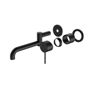 NERO MECCA WALL BASIN/BATH MIXER SWIVEL SPOUT 225MM TRIM KITS ONLY MATTE BLACK - Ideal Bathroom CentreNR221910RTMB